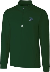 Cutter and Buck Tampa Bay Rays Mens Green Cooperstown Traverse Long Sleeve Qtr Zip Pullover