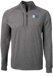 Cutter and Buck Big Ten Mens Black Adapt Eco Wind Resistant Big and Tall Qtr Zip