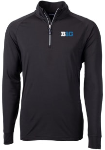 Cutter and Buck Big Ten Mens Black Adapt Eco Big and Tall Qtr Zip
