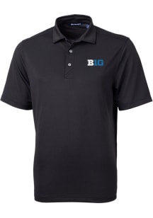 Cutter and Buck Big Ten Black Virtue Eco Pique Graphic Big and Tall Polo