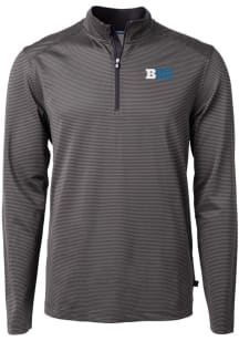 Cutter and Buck Big Ten Mens Black Virtue Eco Pique Big and Tall Qtr Zip