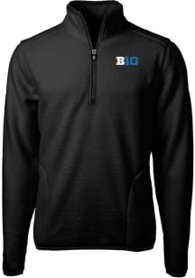 Cutter and Buck Big Ten Mens Black Cascade Sherpa Big and Tall Qtr Zip