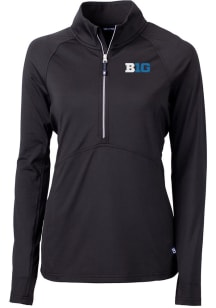 Cutter and Buck Big Ten Womens Black Adapt Eco Qtr Zip