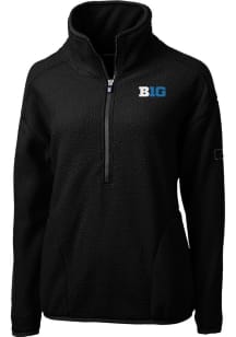 Cutter and Buck Big Ten Womens Black Cascade Sherpa Qtr Zip