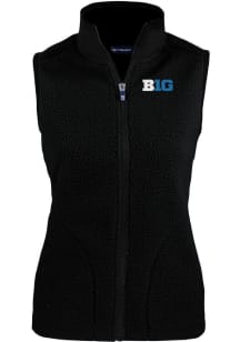 Cutter and Buck Big Ten Womens Black Cascade Sherpa Vest