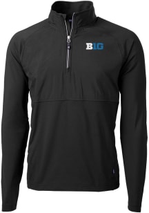 Cutter and Buck Big Ten Mens Black Adapt Eco Hybrid Long Sleeve Qtr Zip Pullover