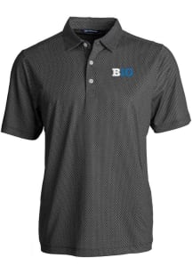 Cutter and Buck Big Ten Mens Black Pike Symmetry Short Sleeve Polo