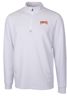 Cutter and Buck Pittsburgh Pirates Mens White Cooperstown Traverse Long Sleeve Qtr Zip Pullover