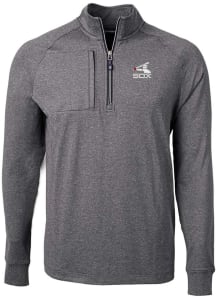 Cutter and Buck Chicago White Sox Mens Black Cooperstown Adapt Eco Long Sleeve Qtr Zip Pullover