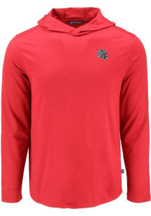 Cutter and Buck New England Patriots Mens Red Helmet Coastline Eco Long Sleeve Lightweight Hoodie