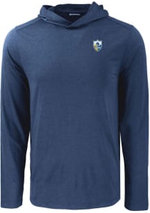 Cutter and Buck Los Angeles Chargers Mens Navy Blue Historic Coastline Eco Long Sleeve Hoodie