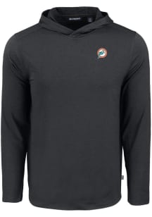 Cutter and Buck Miami Dolphins Mens Black Historic Coastline Eco Long Sleeve Lightweight Hoodie