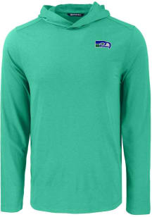 Cutter and Buck Seattle Seahawks Mens Green Historic Coastline Eco Long Sleeve Lightweight Hoodie