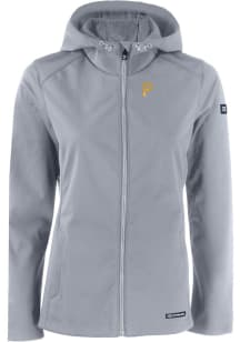 Cutter and Buck Pittsburgh Pirates Womens Charcoal Evoke Light Weight Jacket
