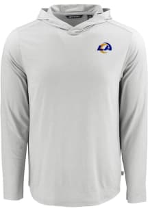 Cutter and Buck Los Angeles Rams Mens Grey Coastline Eco Long Sleeve Hoodie
