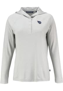 Cutter and Buck Tennessee Titans Womens Grey Coastline Eco Hooded Sweatshirt