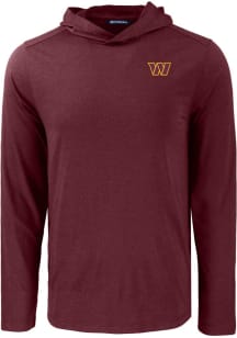 Cutter and Buck Washington Commanders Mens Maroon Coastline Eco Long Sleeve Lightweight Hoodie