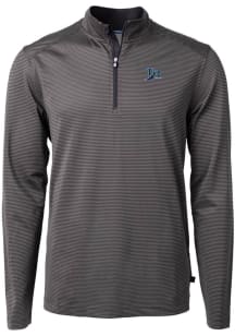 Cutter and Buck Tampa Bay Rays Mens Black Cooperstown Virtue Eco Pique Micro Stripe Long Sleeve Qt..