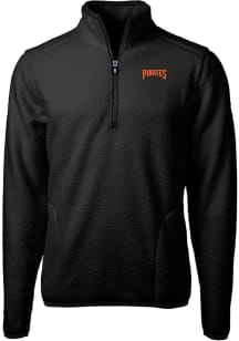 Cutter and Buck Pittsburgh Pirates Mens Black Cooperstown Cascade Sherpa Long Sleeve Qtr Zip Pullo..