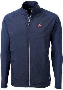 Cutter and Buck Atlanta Braves Mens Navy Blue Cooperstown Adapt Eco Light Weight Jacket