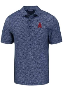 Cutter and Buck Los Angeles Angels Mens Navy Blue City Connect Pike Pebble Short Sleeve Polo