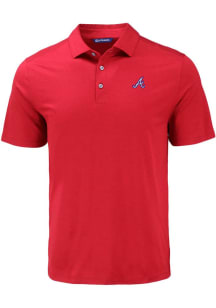 Cutter and Buck Atlanta Braves Mens Cardinal Cooperstown Coastline Eco Short Sleeve Polo