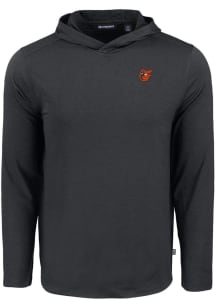 Cutter and Buck Baltimore Orioles Mens Black Cooperstown Coastline Eco Long Sleeve Lightweight Hoo..