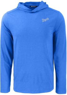 Cutter and Buck Kansas City Royals Mens Blue Coastline Eco Long Sleeve Lightweight Hoodie