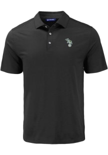 Cutter and Buck Oakland Athletics Mens Black Cooperstown Coastline Eco Short Sleeve Polo