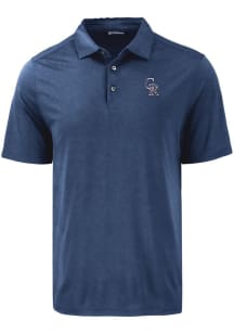 Cutter and Buck Colorado Rockies Mens Navy Blue Coastline Eco Short Sleeve Polo