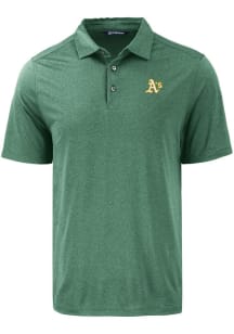 Cutter and Buck Oakland Athletics Mens Green Coastline Eco Short Sleeve Polo