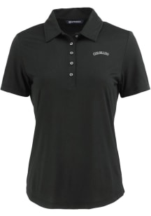 Cutter and Buck Colorado Rockies Womens Black Cooperstown Coastline Eco Short Sleeve Polo Shirt
