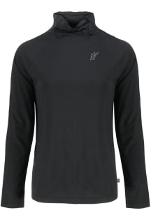 Cutter and Buck Miami Marlins Womens Black Cooperstown Coastline Eco Funnel Neck Crew Sweatshirt