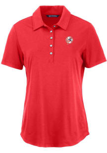 Cutter and Buck New York Yankees Womens Red Cooperstown Coastline Eco Short Sleeve Polo Shirt