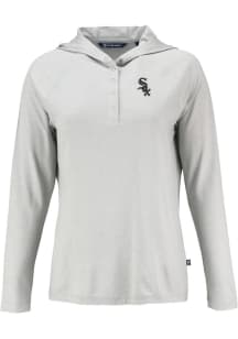 Cutter and Buck Chicago White Sox Womens Charcoal Coastline Eco Hooded Sweatshirt
