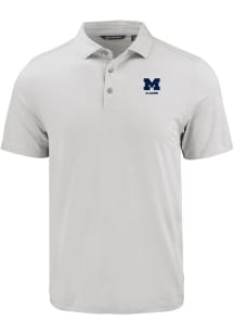 Cutter and Buck Michigan Wolverines Mens Charcoal Alumni Coastline Eco Short Sleeve Polo