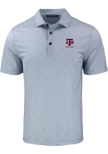 Cutter and Buck Texas A&M Aggies Mens Grey Alumni Pike Pebble Short Sleeve Polo