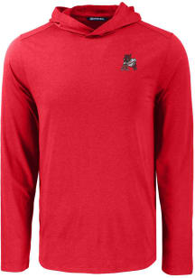 Cutter and Buck Arkansas Razorbacks Mens Red Vault Coastline Eco Long Sleeve Lightweight Hoodie
