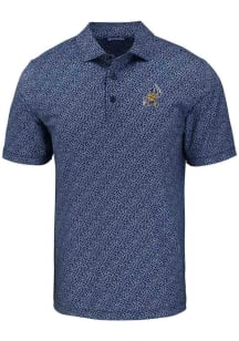 Cutter and Buck East Tennesse State Buccaneers Mens Navy Blue Vault Pike Pebble Short Sleeve Polo