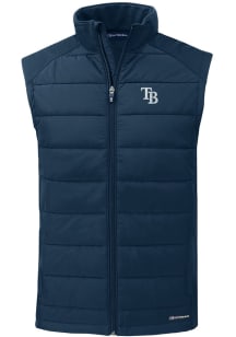Cutter and Buck Tampa Bay Rays Mens Navy Blue Evoke Sleeveless Jacket