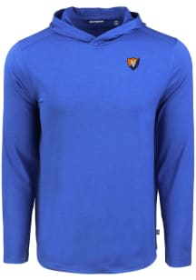 Cutter and Buck Illinois Fighting Illini Mens Blue Vault Coastline Eco Long Sleeve Hoodie