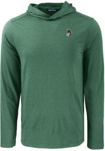 Cutter and Buck Michigan State Spartans Mens Green Vault Coastline Eco Long Sleeve Lightweight Hoo..