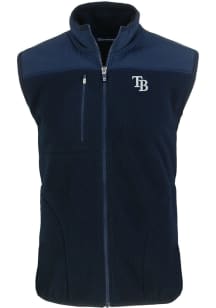 Cutter and Buck Tampa Bay Rays Mens Navy Blue Cascade Sherpa Sleeveless Jacket