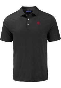 Cutter and Buck Nebraska Cornhuskers Mens Black Vault Coastline Eco Short Sleeve Polo