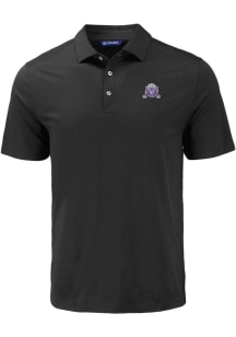 Cutter and Buck Northwestern Wildcats Mens Black Vault Coastline Eco Short Sleeve Polo