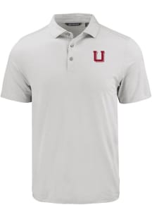 Cutter and Buck Utah Utes Mens Charcoal Vault Coastline Eco Short Sleeve Polo