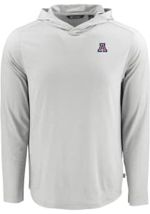 Cutter and Buck Arizona Wildcats Mens Grey Coastline Eco Long Sleeve Hoodie