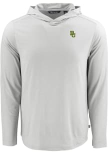 Cutter and Buck Baylor Bears Mens Grey Coastline Eco Long Sleeve Hoodie