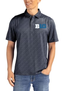 Cutter and Buck Big Ten Mens Black Pike Pebble Short Sleeve Polo