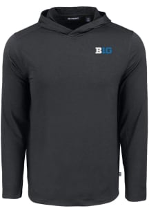 Cutter and Buck Big Ten Mens Black Coastline Eco Long Sleeve Hoodie